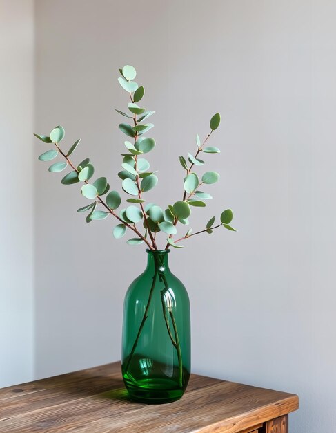 Photo a green vase with a plant in it that has the word  on it