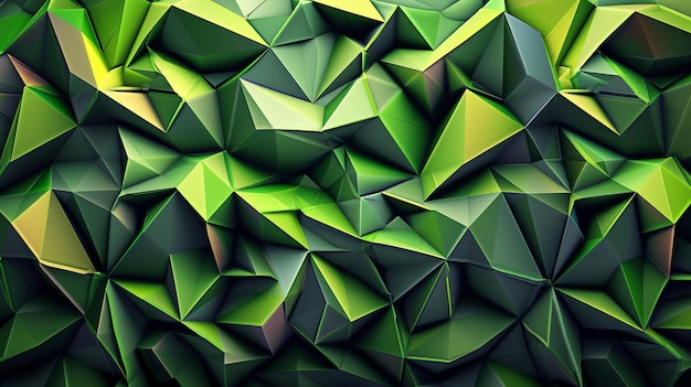 green vector 3d traingle background in vivid colors