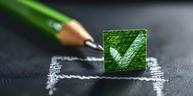 Photo the green voting tick in a checkbox symbolizes the fundamental democratic right to choose concept voting rights democracy checkbox symbolism fundamental rights political representation