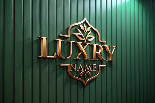 a green wall with a logo that says luxury