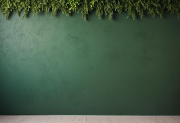 Photo a green wall with a plant on it and a green background