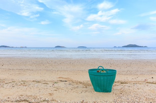 Green Waste basket on the beach