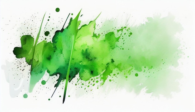 A green watercolor background