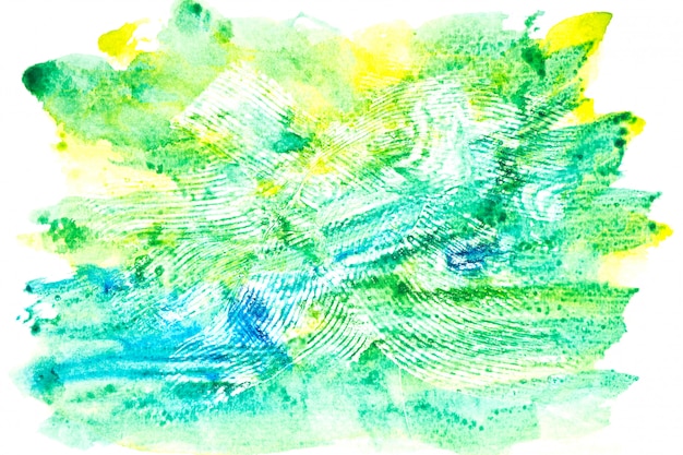 green watercolor with colorful shades paint stroke background