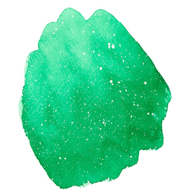 Green watercolor with a white background