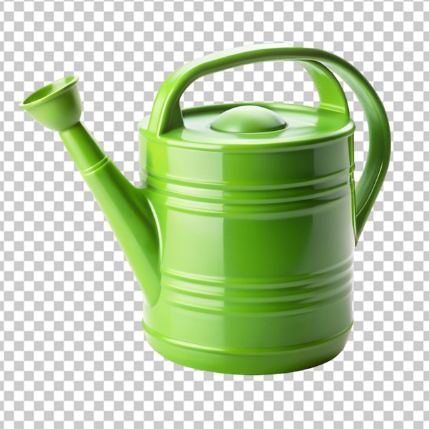 Green watering can isolated on transparent background