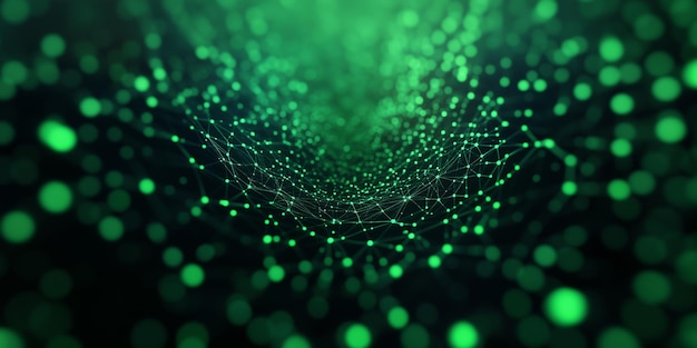 Photo a green web with a green background with a green circle