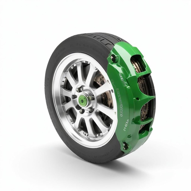 Photo a green wheel with the word quot s quot on the side