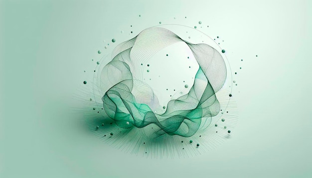 a green and white abstract image of a sphere with the words  the word  on it