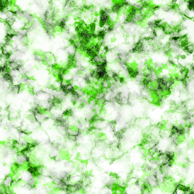 Green and white background with a pattern of leaves and flowers.