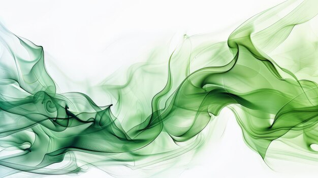 Photo green and white background with smoke