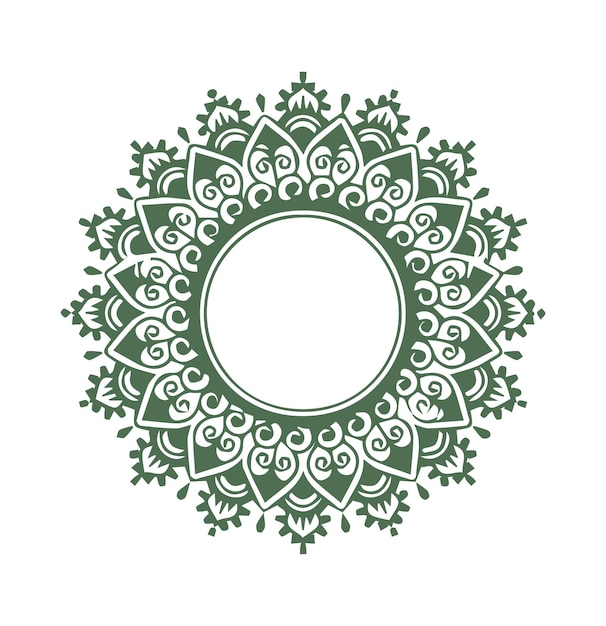 a green and white circle with a green floral pattern