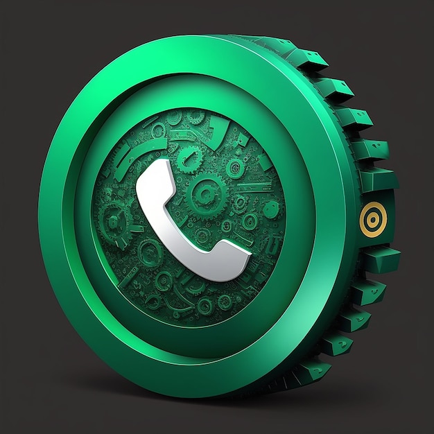 A green and white circle with a phone on it.