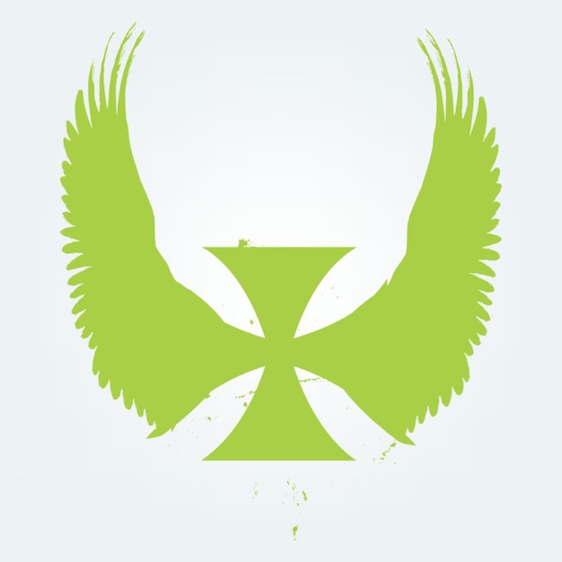 a green and white logo with a bird on it