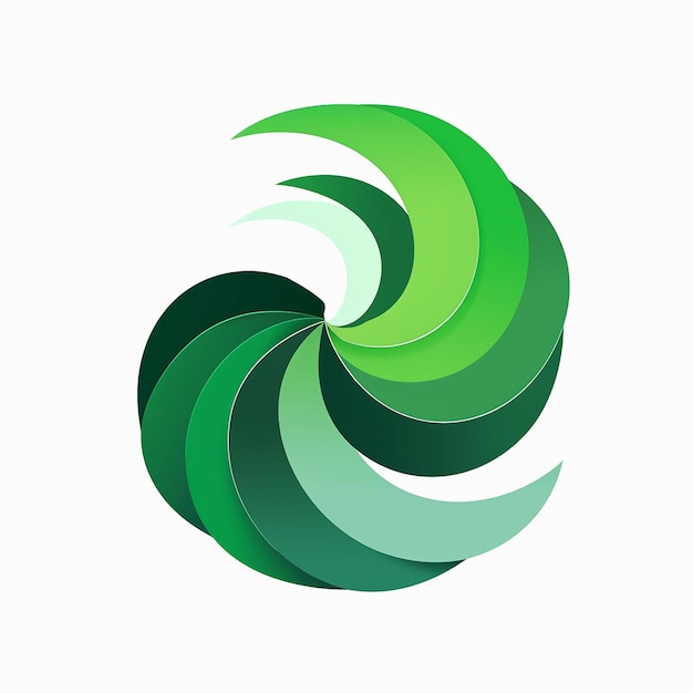 Photo a green and white logo with a green circle in the middle