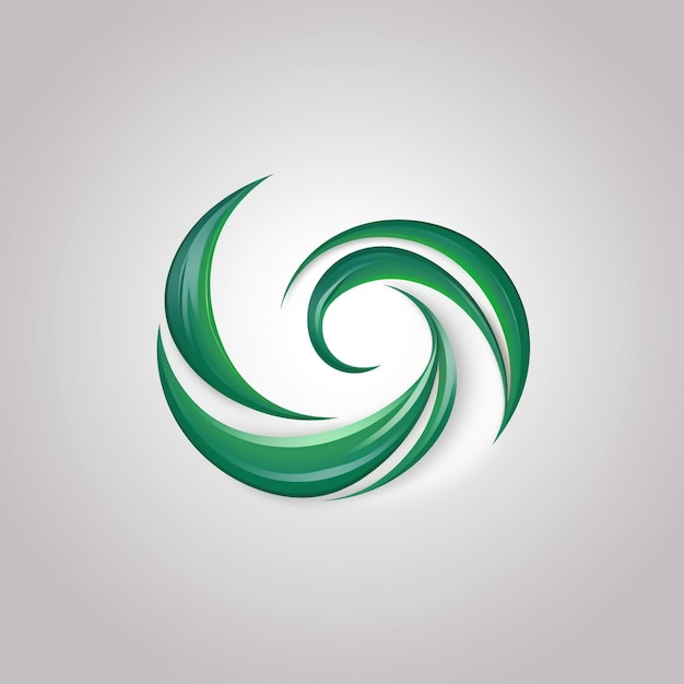 Photo a green and white logo with a green swirl in the middle