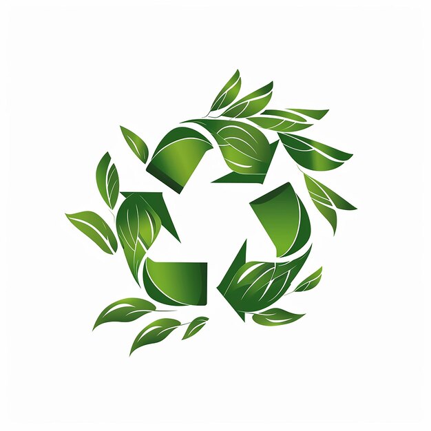 a green and white logo with the word  recycle  on it