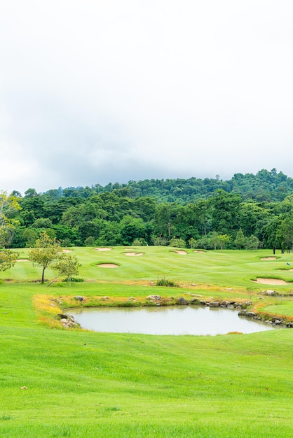 Green with Sand bunkers on Golf course