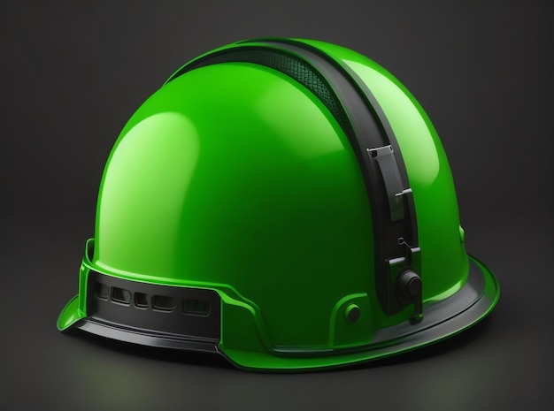 A green worker's helmet