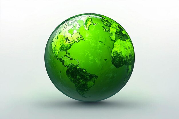 Photo a green world globe with the world on it