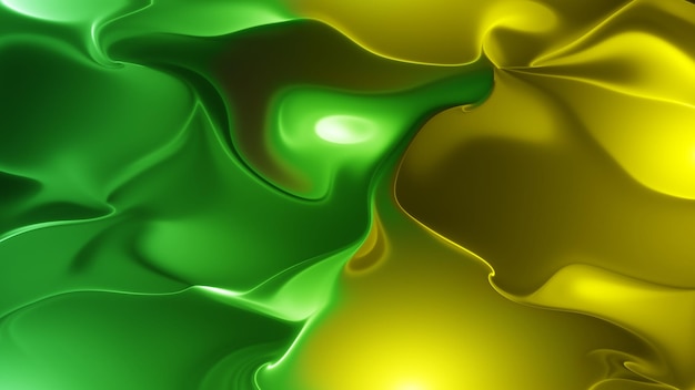 green and yellow beautiful abstract silk fluid liquid wallpaper gradient background and texture