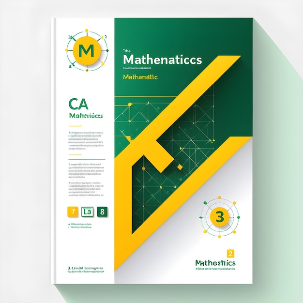 a green and yellow book with the words maths written on it