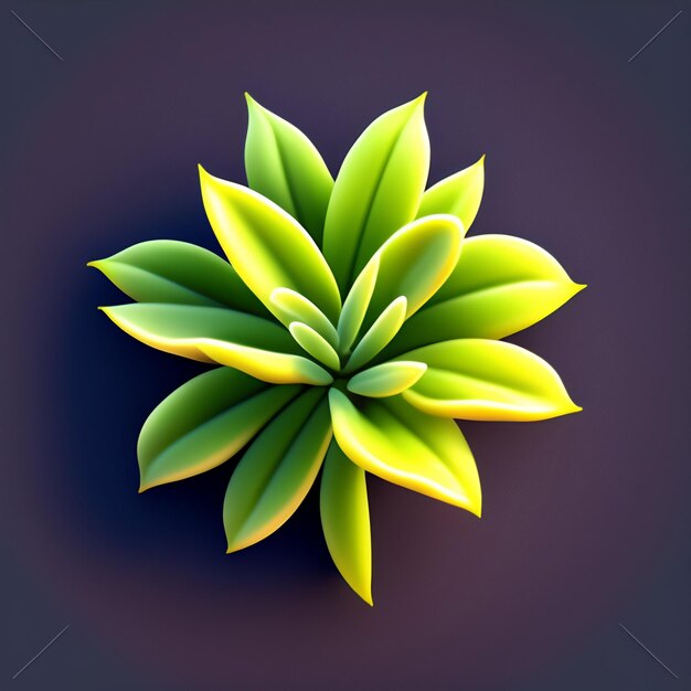 A green and yellow flower with the word succulents on it.