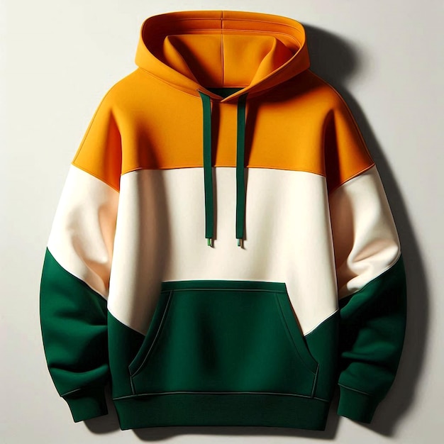 a green and yellow hoodie mockup base with a green and white stripe