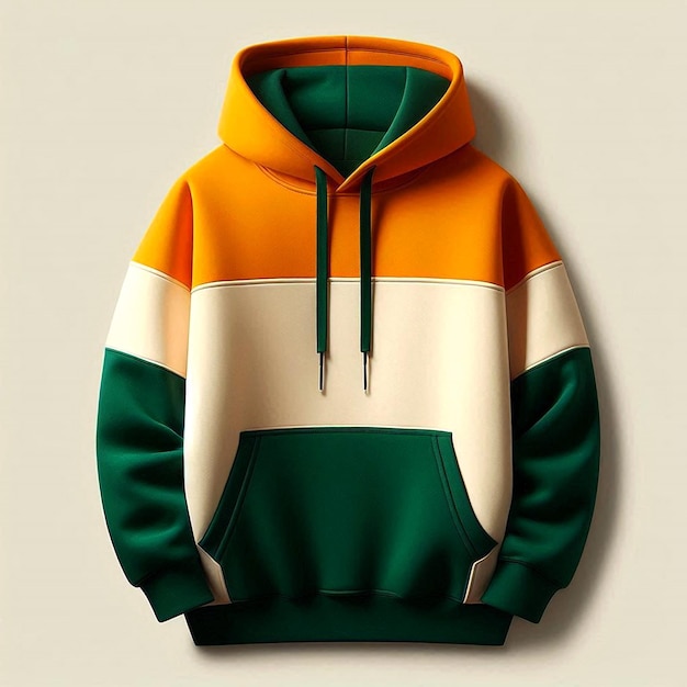 a green and yellow hoodie mockup base with a green and white stripe