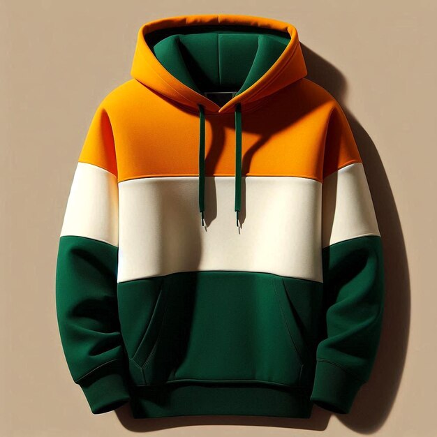 a green and yellow hoodie mockup base with a green and white stripe