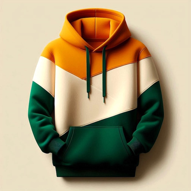 a green and yellow hoodie mockup base with a green and white stripe