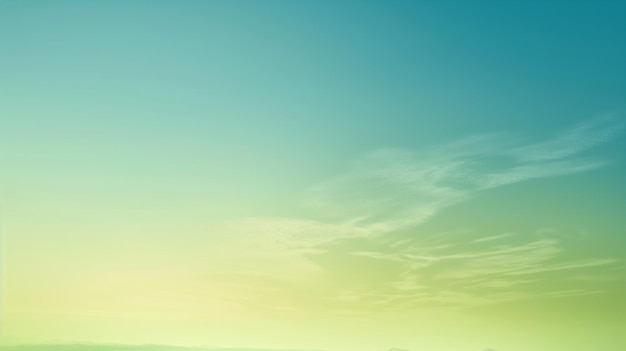 a green and yellow sky with some clouds in the sky