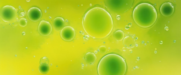 Green and Yellow Soap Bubbles Abstract Paint Design