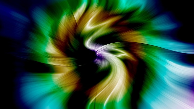 Green and yellow swirls in a black and green background.