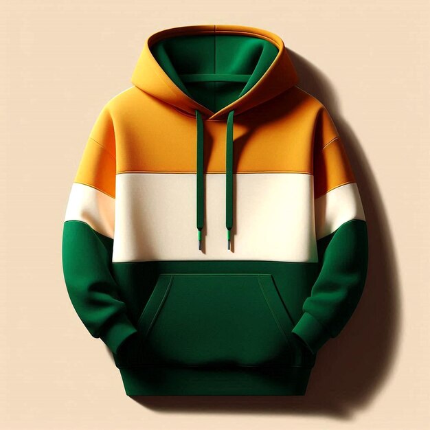 a green yellow and white hoodie with a green white and yellow green with a white stripe