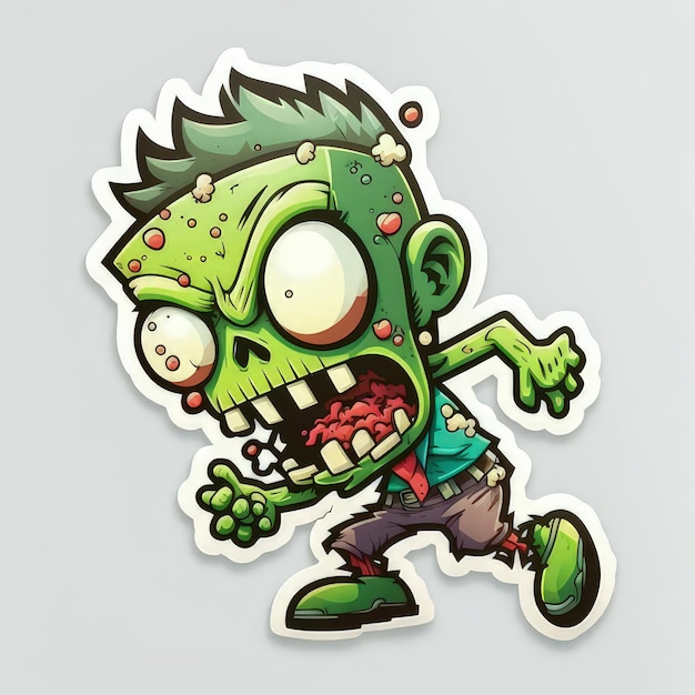 Photo a green zombie with a green face and a green zombie on the back