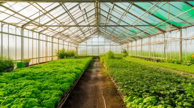 A greenhouse with plants growing in it