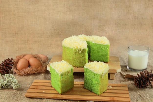 Greentea cake is a nice way to spend a afternoon