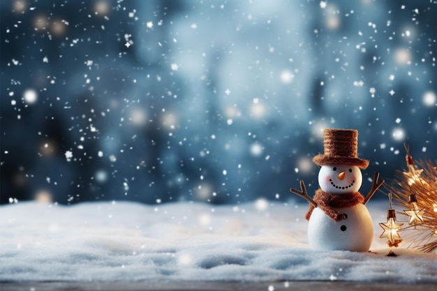 Greeting card backdrop for Christmas and New Year snow bokeh