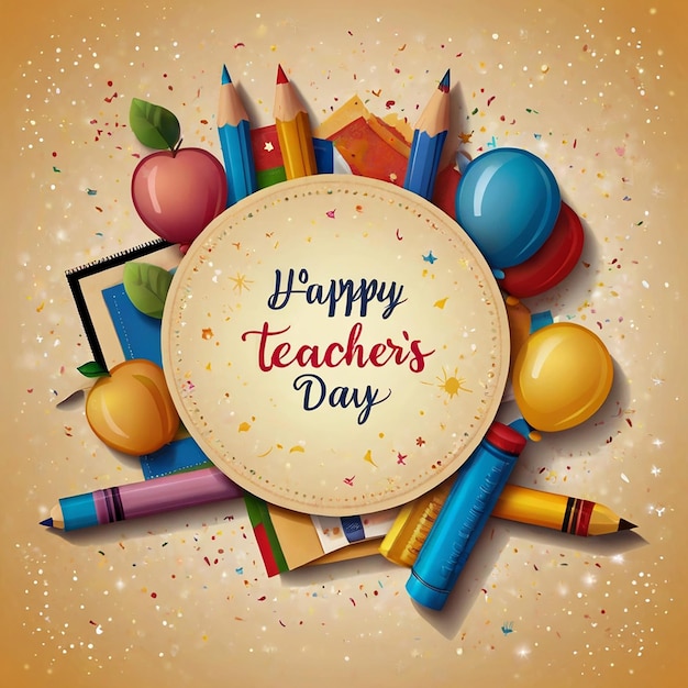 A greeting card of teachers day celebration