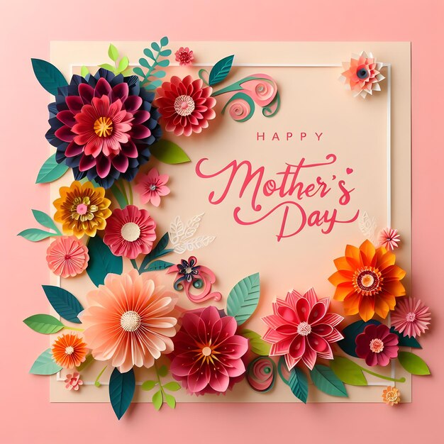 a greeting card with flowers and a greeting card for mothers day