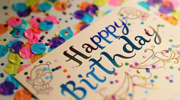 a greeting card with a happy birthday written on it