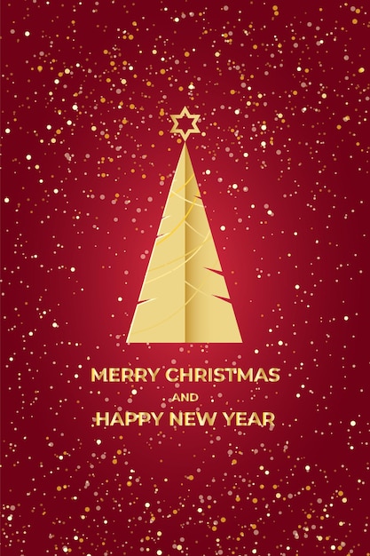 Greeting card with Merry Christmas text. Holiday banner illustration