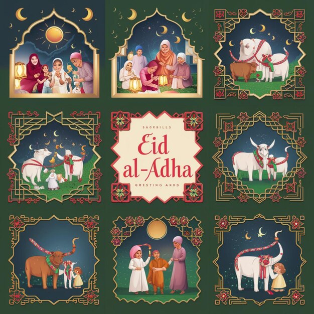 Greeting cards for eid al adha