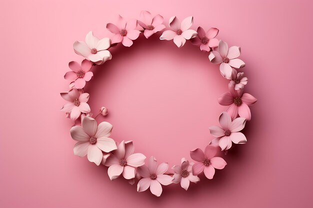 Greeting womens day with floral wreath