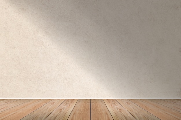 Grey blank concrete wall mockup, with wooden flooring.