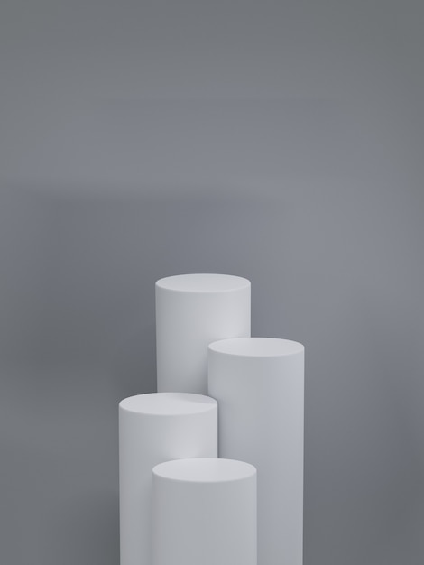 Grey circle podium. product display. 3d rendering