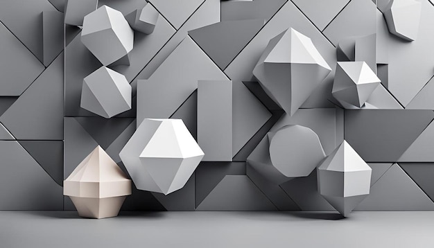 Photo grey geometrical shapes background