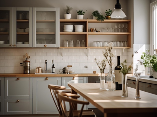 Grey kitchen interior exuding sophistication AI Generated