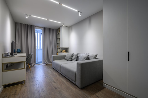 Grey luxury bedroom with elegant and modern details